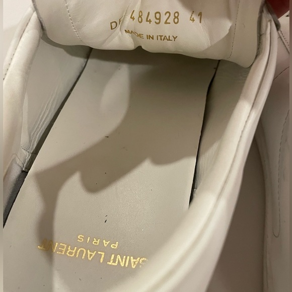 🇫🇷 Saint Laurent White Signature Court Classic Lips Sneakers - Picture 10 of 13